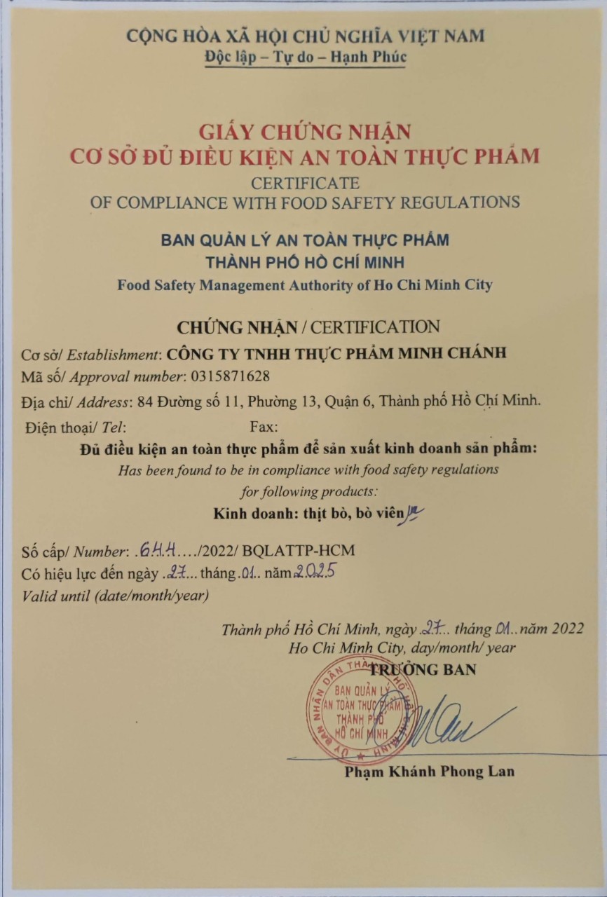 Thịt Bò Sạch Minh Chánh